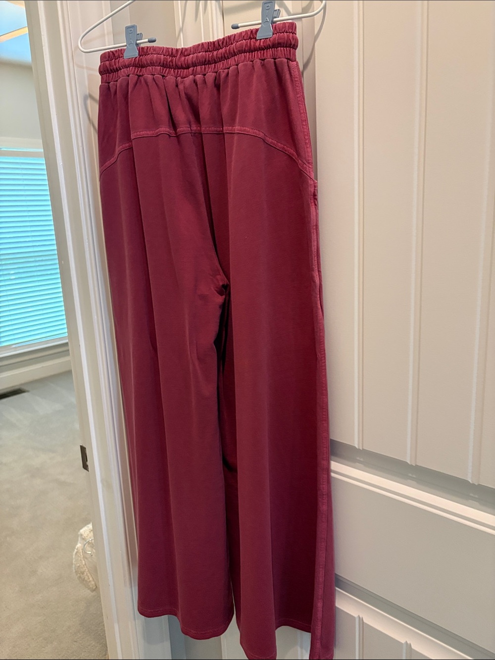 Zenana Cozy Elastic Waist Wide-Leg Pants in Dusty Rose - Picture 5 of 6